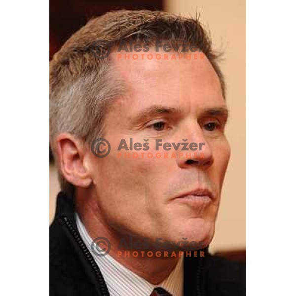 Harrington at presentation of the new head coach of the Slovenian Ice Hockey team , Hala Tivoli , 19.01.2009 