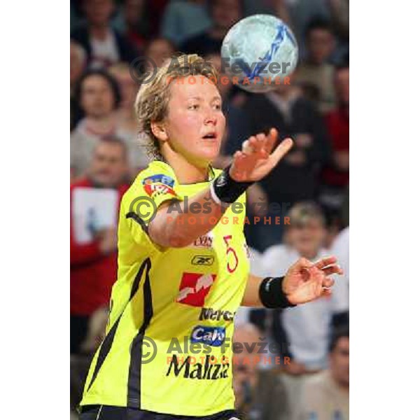 action during Handball Champions league women match betwwen Krim Mercator (SLO) and Lada Togliatti (RUS) in Tivoli Hall, Ljubljana, Slovenia on March 18, 2006