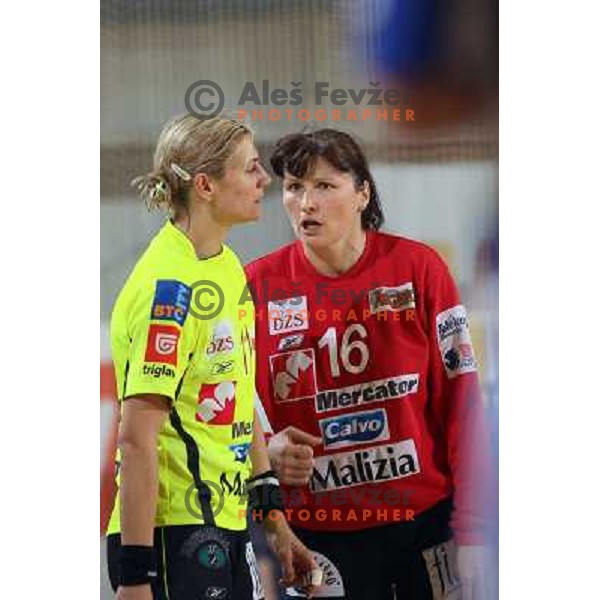 action during Handball Champions league women match betwwen Krim Mercator (SLO) and Lada Togliatti (RUS) in Tivoli Hall, Ljubljana, Slovenia on March 18, 2006