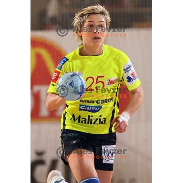 action during Handball Champions league women match betwwen Krim Mercator (SLO) and Lada Togliatti (RUS) in Tivoli Hall, Ljubljana, Slovenia on March 18, 2006