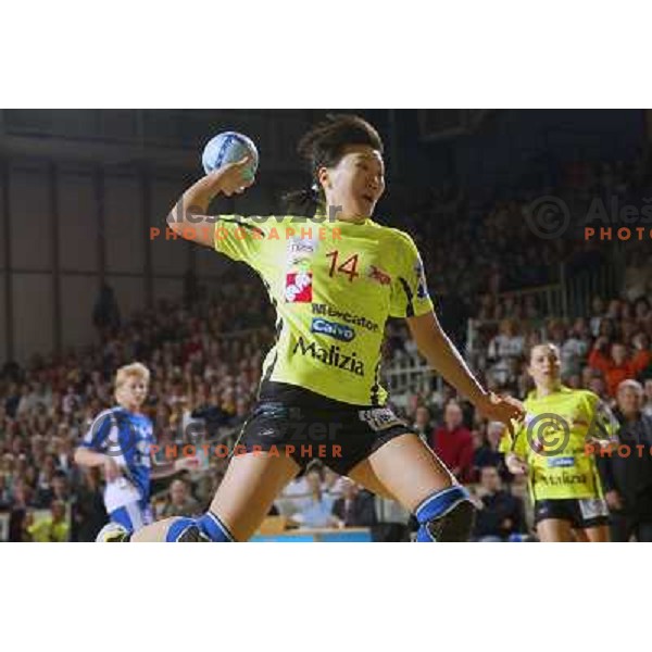 action during Handball Champions league women match betwwen Krim Mercator (SLO) and Lada Togliatti (RUS) in Tivoli Hall, Ljubljana, Slovenia on March 18, 2006