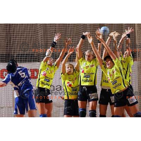 action during Handball Champions league women match betwwen Krim Mercator (SLO) and Lada Togliatti (RUS) in Tivoli Hall, Ljubljana, Slovenia on March 18, 2006