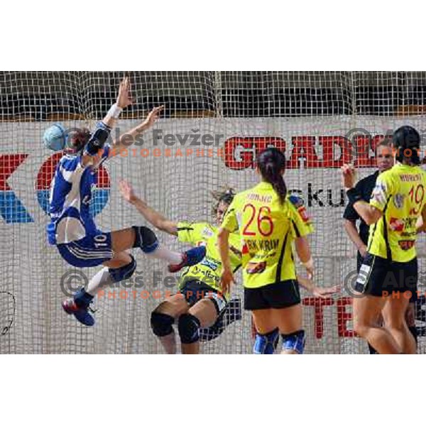 action during Handball Champions league women match betwwen Krim Mercator (SLO) and Lada Togliatti (RUS) in Tivoli Hall, Ljubljana, Slovenia on March 18, 2006