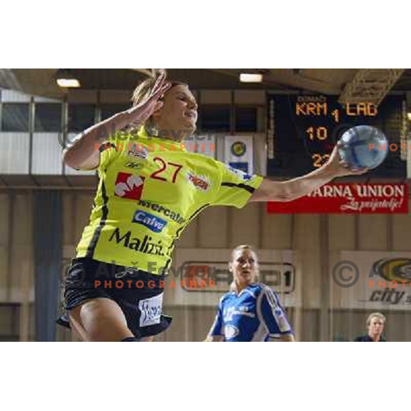 action during Handball Champions league women match betwwen Krim Mercator (SLO) and Lada Togliatti (RUS) in Tivoli Hall, Ljubljana, Slovenia on March 18, 2006