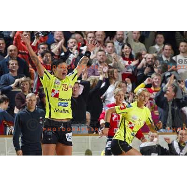 action during Handball Champions league women match betwwen Krim Mercator (SLO) and Lada Togliatti (RUS) in Tivoli Hall, Ljubljana, Slovenia on March 18, 2006