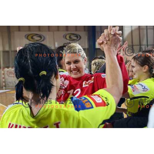 action during Handball Champions league women match betwwen Krim Mercator (SLO) and Lada Togliatti (RUS) in Tivoli Hall, Ljubljana, Slovenia on March 18, 2006
