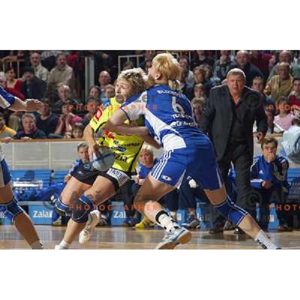 action during Handball Champions league women match betwwen Krim Mercator (SLO) and Lada Togliatti (RUS) in Tivoli Hall, Ljubljana, Slovenia on March 18, 2006