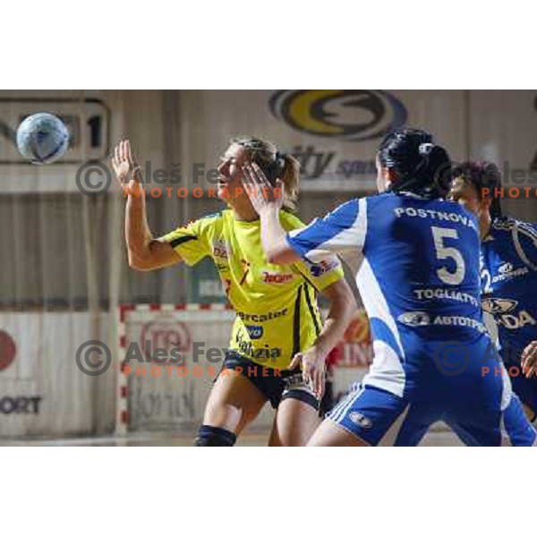 action during Handball Champions league women match betwwen Krim Mercator (SLO) and Lada Togliatti (RUS) in Tivoli Hall, Ljubljana, Slovenia on March 18, 2006