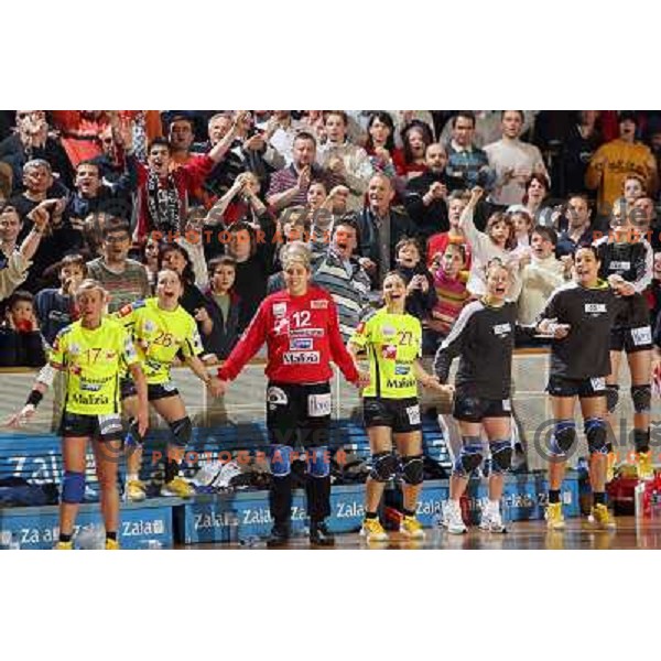 action during Handball Champions league women match betwwen Krim Mercator (SLO) and Lada Togliatti (RUS) in Tivoli Hall, Ljubljana, Slovenia on March 18, 2006