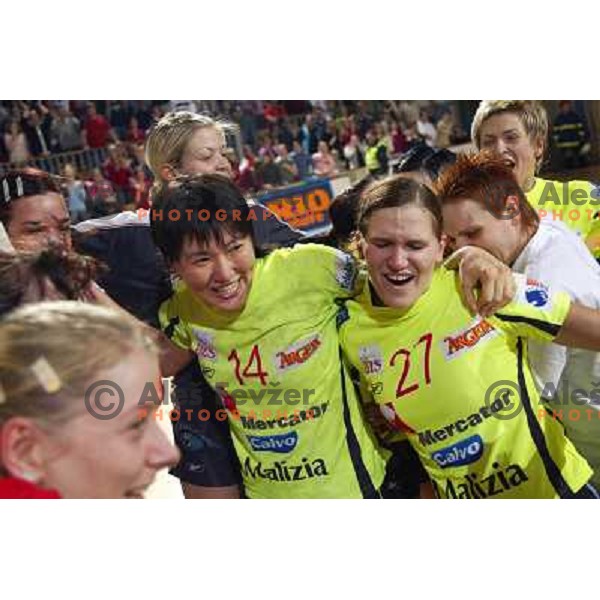 action during Handball Champions league women match betwwen Krim Mercator (SLO) and Lada Togliatti (RUS) in Tivoli Hall, Ljubljana, Slovenia on March 18, 2006