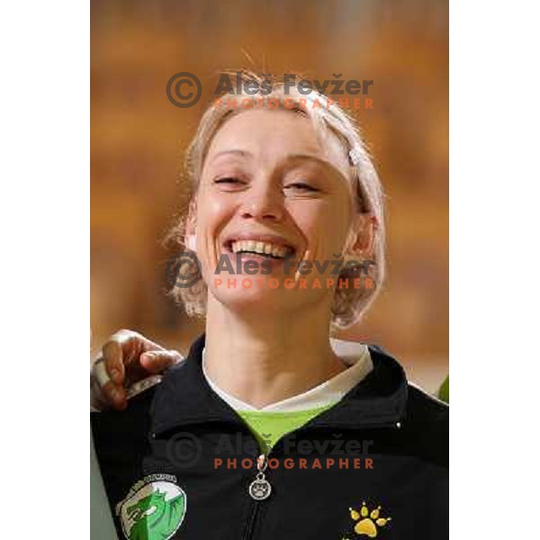 OLga Ceckova at handball match RK Olimpija (SLO)-Jedinstvo Tuzla (BiH) in European Cup, played in Hala Tivoli, Ljubljana 8.2.2009. Rk Olimpija won 37:21 