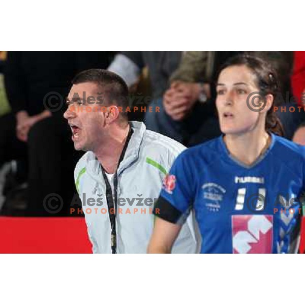 Coach Konkoly at handball match Krim Mercator- Gyori Audi Eto KC in EHF Championsleague, group II, played in Kodeljevo Hall, Ljubljana 7.2.2009. Gyori won 35:31 