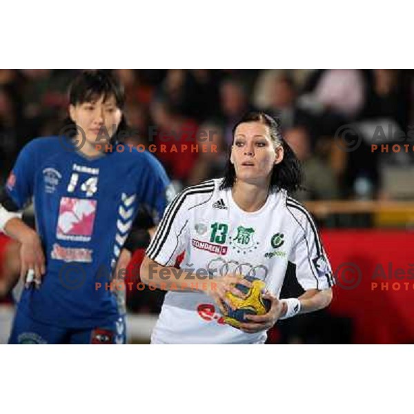 Anita gorbicz at handball match Krim Mercator- Gyori Audi Eto KC in EHF Championsleague, group II, played in Kodeljevo Hall, Ljubljana 7.2.2009. Gyori won 35:31 