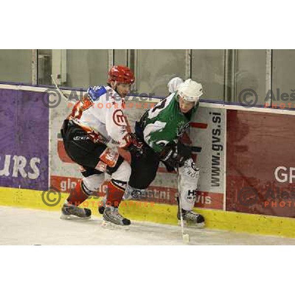 ice hockey match Toja Olimpija- Jesenice mladi in quarter final of Slovenian championship, played in Hala Tivoli, Ljubljana 18.2.2009. Toja Olimpija won 4:1 and lead series 1:0 