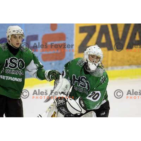 ice hockey match Toja Olimpija- Jesenice mladi in quarter final of Slovenian championship, played in Hala Tivoli, Ljubljana 18.2.2009. Toja Olimpija won 4:1 and lead series 1:0 
