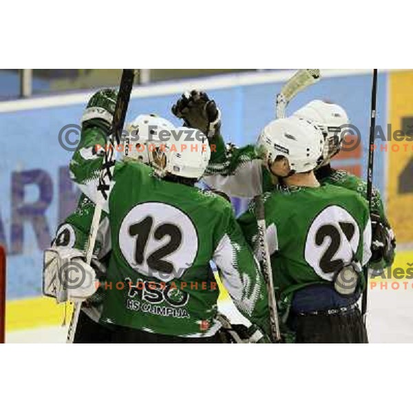 ice hockey match Toja Olimpija- Jesenice mladi in quarter final of Slovenian championship, played in Hala Tivoli, Ljubljana 18.2.2009. Toja Olimpija won 4:1 and lead series 1:0 