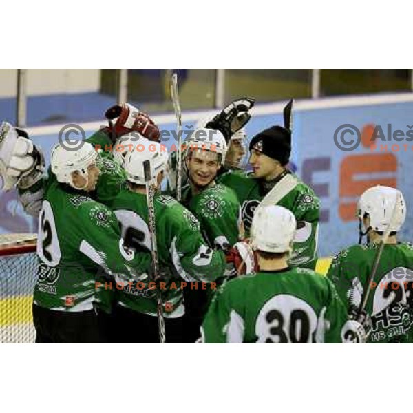 ice hockey match Toja Olimpija- Jesenice mladi in quarter final of Slovenian championship, played in Hala Tivoli, Ljubljana 18.2.2009. Toja Olimpija won 4:1 and lead series 1:0 