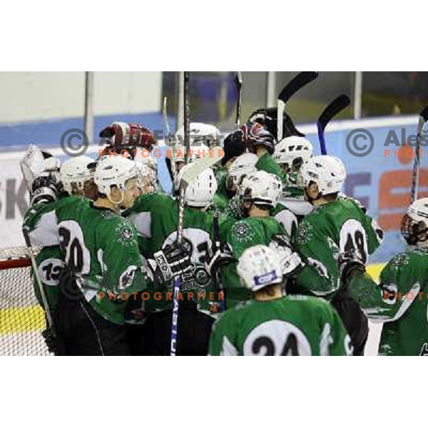 ice hockey match Toja Olimpija- Jesenice mladi in quarter final of Slovenian championship, played in Hala Tivoli, Ljubljana 18.2.2009. Toja Olimpija won 4:1 and lead series 1:0 
