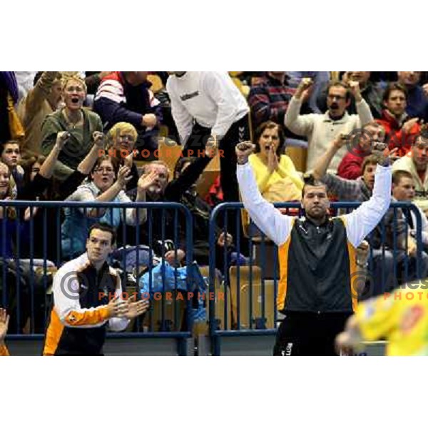 Lapajne at handball match Celje PL- Croatia Osiguranje Zagreb in EHF Champions league men group 2, played in Zlatorog Hall in Celje 21.2.2009. Croatia Osiguranje Zagreb won 25:22 