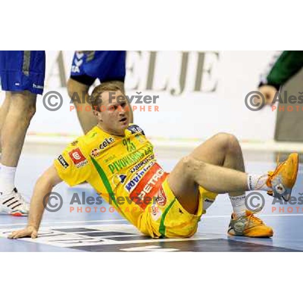 Koksarov at handball match Celje PL- Croatia Osiguranje Zagreb in EHF Champions league men group 2, played in Zlatorog Hall in Celje 21.2.2009. Croatia Osiguranje Zagreb won 25:22 