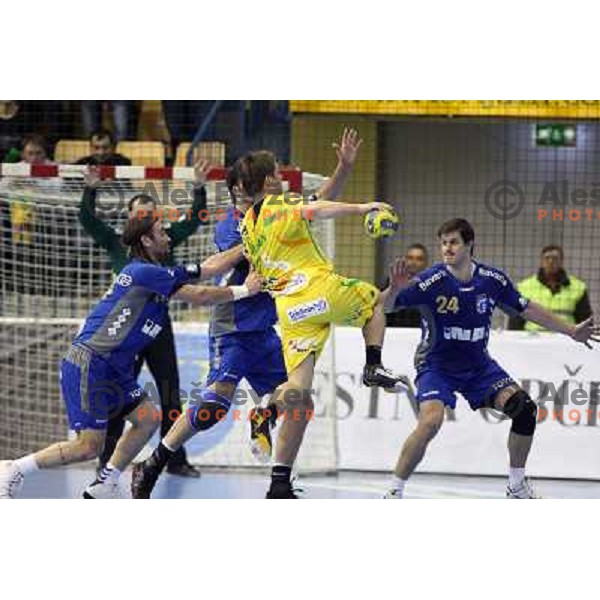 Balic,Furlan at handball match Celje PL- Croatia Osiguranje Zagreb in EHF Champions league men group 2, played in Zlatorog Hall in Celje 21.2.2009. Croatia Osiguranje Zagreb won 25:22 