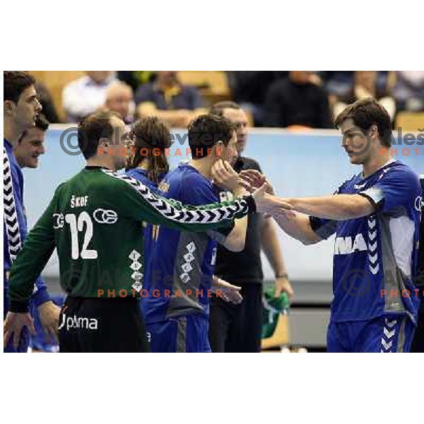 Skof and Valcic handball match Celje PL- Croatia Osiguranje Zagreb in EHF Champions league men group 2, played in Zlatorog Hall in Celje 21.2.2009. Croatia Osiguranje Zagreb won 25:22 