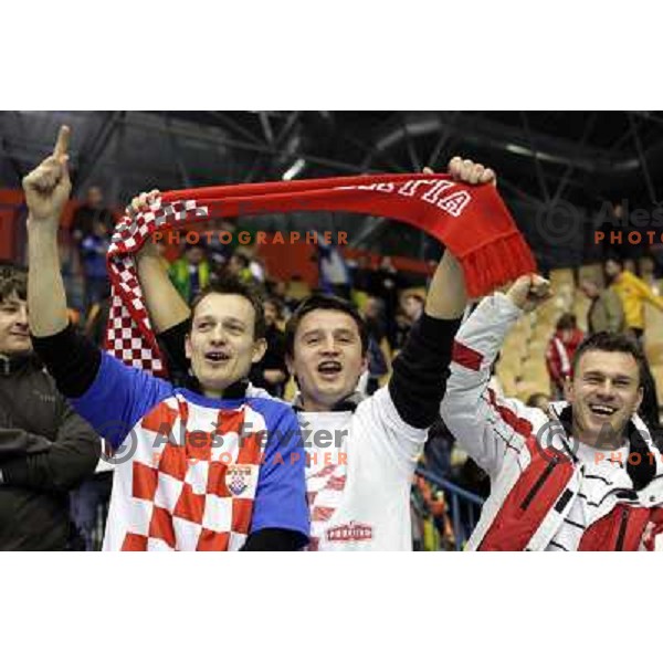 Croatia fans at handball match Celje PL- Croatia Osiguranje Zagreb in EHF Champions league men group 2, played in Zlatorog Hall in Celje 21.2.2009. Croatia Osiguranje Zagreb won 25:22 