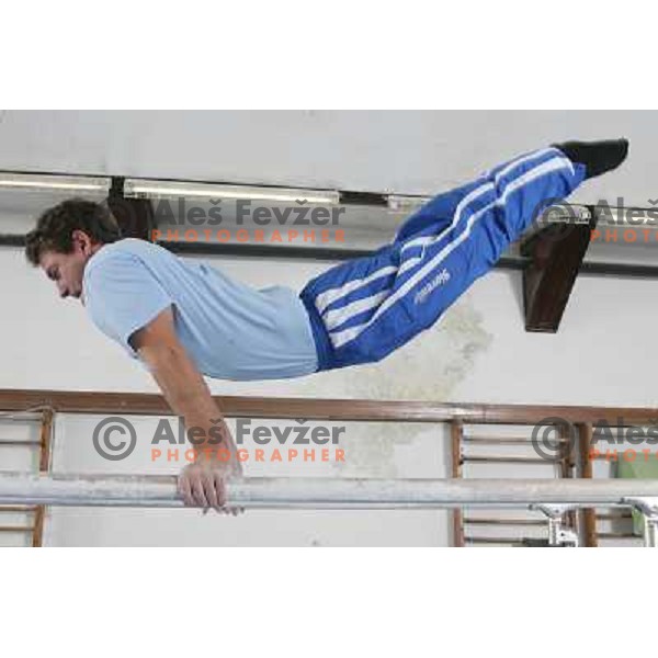 Mitja Petkovsek, Slovenian Olympian in Gymnastics during practice session In Ljubljana, Slovenia on March 23, 2006