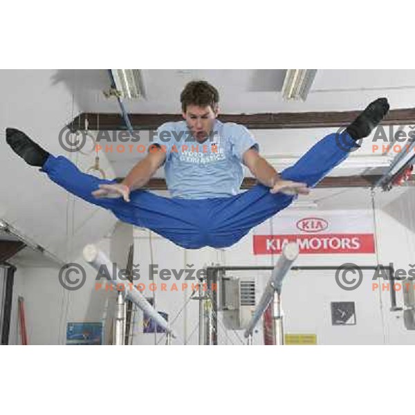 Mitja Petkovsek, Slovenian Olympian in Gymnastics during practice session In Ljubljana, Slovenia on March 23, 2006