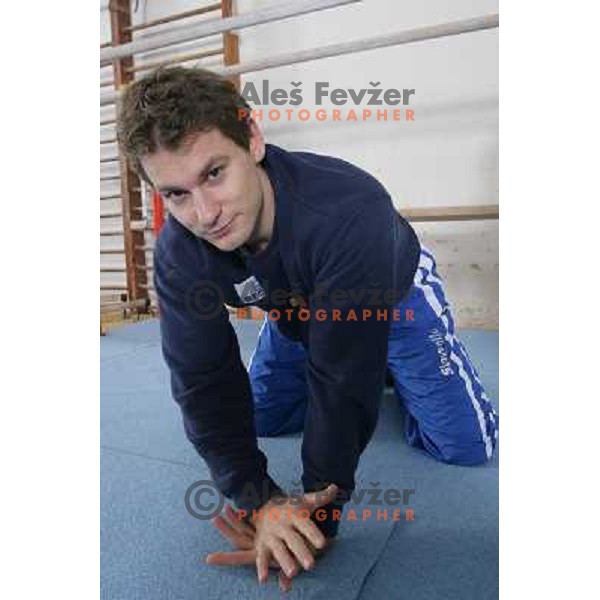 Mitja Petkovsek, Slovenian Olympian in Gymnastics during practice session In Ljubljana, Slovenia on March 23, 2006