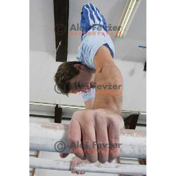 Mitja Petkovsek, Slovenian Olympian in Gymnastics during practice session In Ljubljana, Slovenia on March 23, 2006