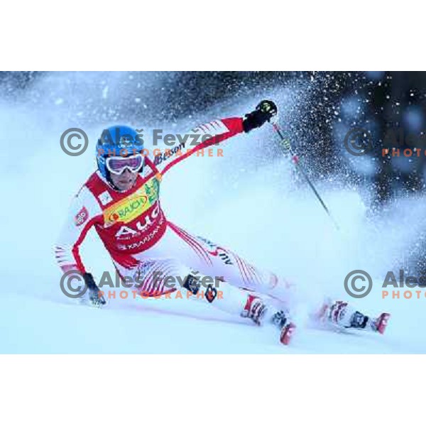 Benjamin Raich (AUT) during first run of giant slalom in Kranjska gora,Slovenia on 28.2.2009- Audi FIS World Cup race 