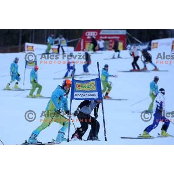 Bernard Vajdic (SLO) before first run of giant slalom in Kranjska gora,Slovenia on 28.2.2009- Audi FIS World Cup race 