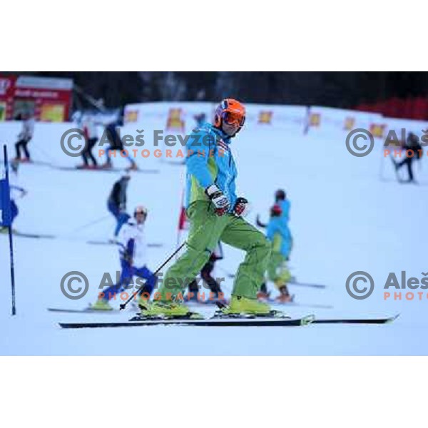 Ales Gorza (SLO) before first run of giant slalom in Kranjska gora,Slovenia on 28.2.2009- Audi FIS World Cup race 