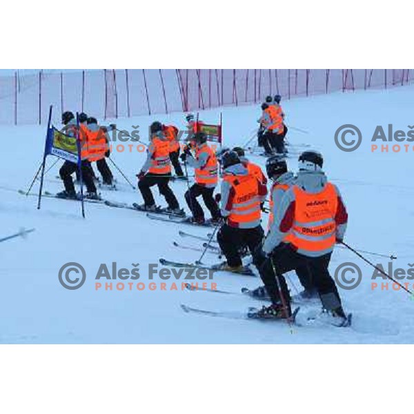 Course preparation before first run of giant slalom in Kranjska gora,Slovenia on 28.2.2009- Audi FIS World Cup race 