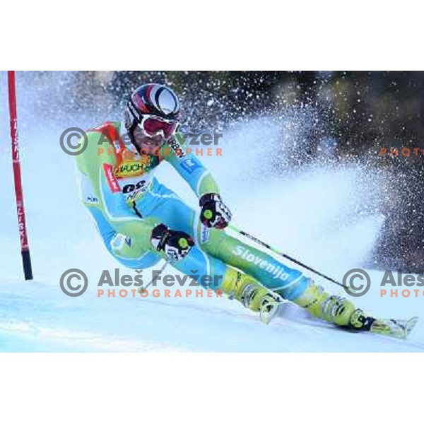 Anze Mravlja (SLO) during first run of giant slalom in Kranjska gora,Slovenia on 28.2.2009- Audi FIS World Cup race 