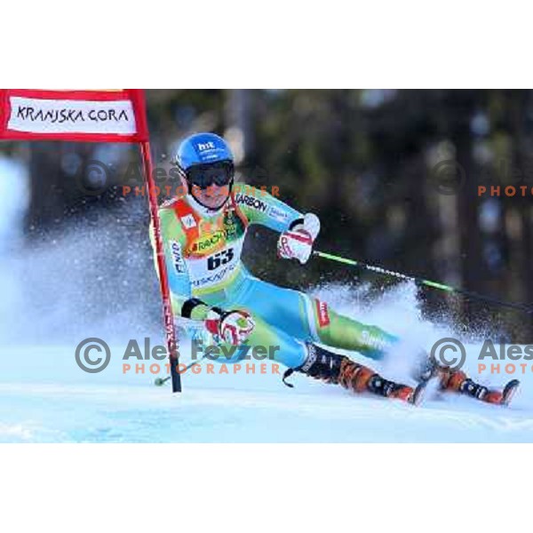 Matic Skube (SLO) during first run of giant slalom in Kranjska gora,Slovenia on 28.2.2009- Audi FIS World Cup race 