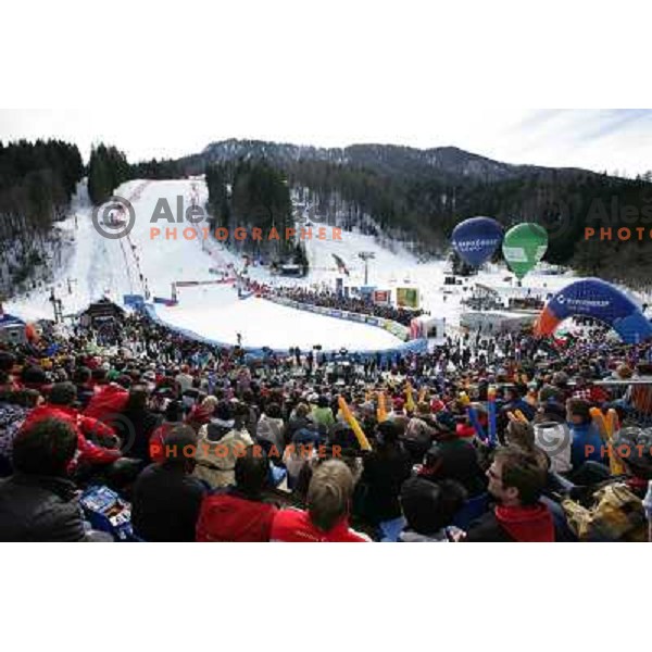  first run of giant slalom in Kranjska gora,Slovenia on 28.2.2009- Audi FIS World Cup race 