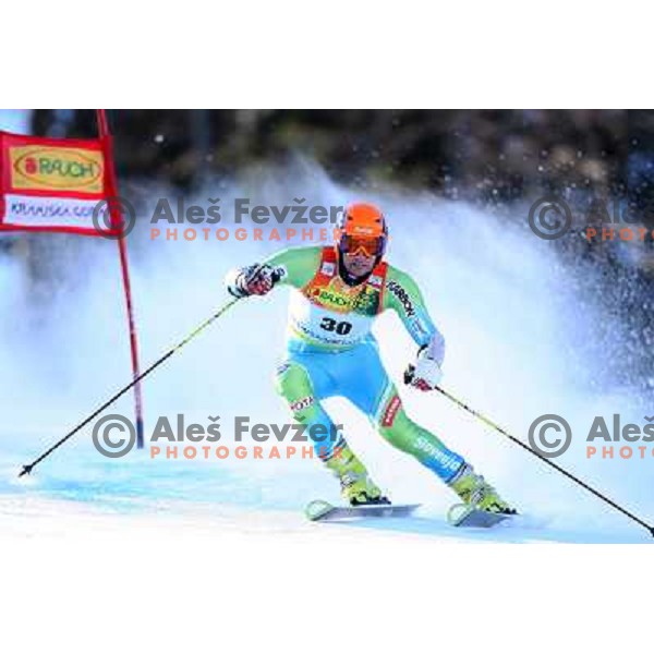Ales Gorza (SLO) during first run of giant slalom in Kranjska gora,Slovenia on 28.2.2009- Audi FIS World Cup race 