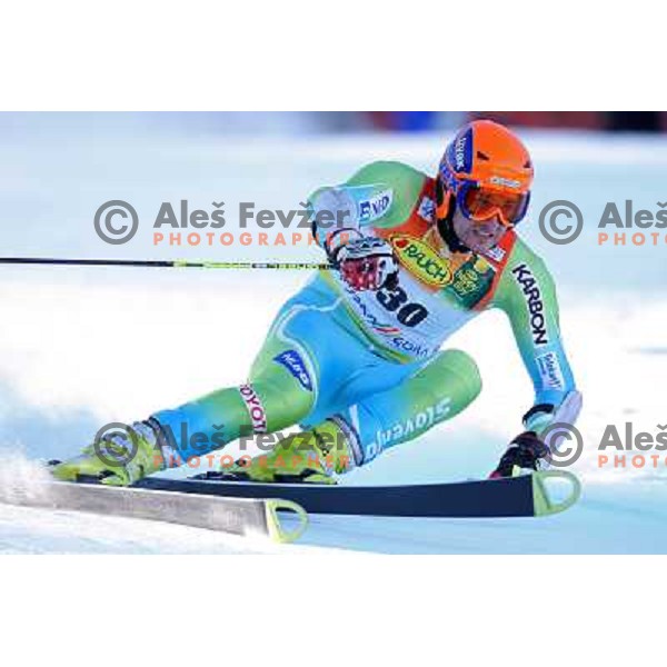 Ales Gorza (SLO) during first run of giant slalom in Kranjska gora,Slovenia on 28.2.2009- Audi FIS World Cup race 