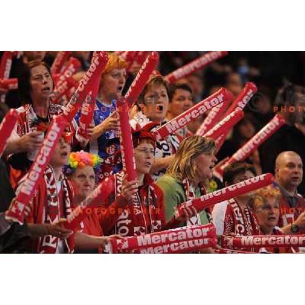 Krim fans Krimovci at handball match in the EHF Champions league, Krim Mercator - Oltchim Valcea ,28.02.2009 Kodeljevo, Ljubljana 
