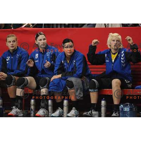 Zrnic , Pandic , Varlec at handball match in the EHF Champions league, Krim Mercator - Oltchim Valcea ,28.02.2009 Kodeljevo, Ljubljana 