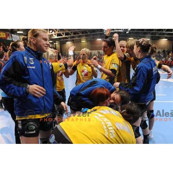 Damjanovic and Stefanisin at handball match in the EHF Champions league, Krim Mercator - Oltchim Valcea ,28.02.2009 Kodeljevo, Ljubljana 