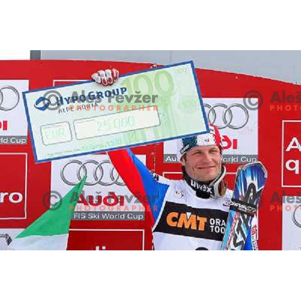 Julien Lizeroux (FRA) ,winner of Audi FIS World Cup Slalom,Pokal Vitranc, Kranjska gora, Slovenia 1.03.2009 