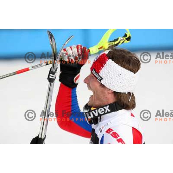 Julien Lizeroux (FRA) ,winner of Audi FIS World Cup Slalom,Pokal Vitranc, Kranjska gora, Slovenia 1.03.2009 