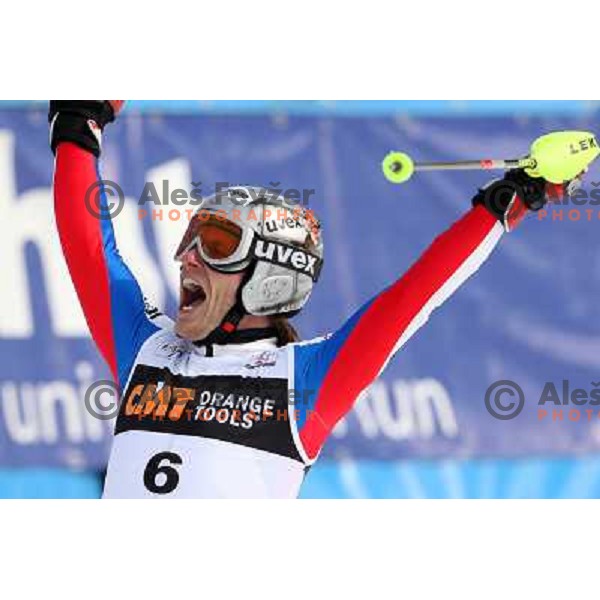Julien Lizeroux (FRA) ,winner of Audi FIS World Cup Slalom,Pokal Vitranc, Kranjska gora, Slovenia 1.03.2009 