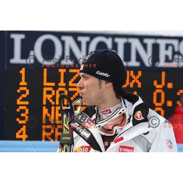 Mario Matt (AUT) after second run of Audi FIS World Cup Slalom,Pokal Vitranc, Kranjska gora, Slovenia 1.03.2009 