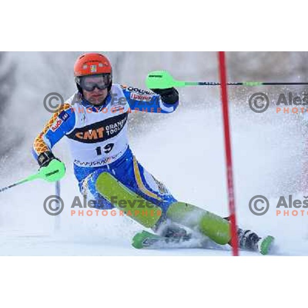 Johan Brolenius (SWE) during first run of Audi FIS World Cup Slalom,Pokal Vitranc, Kranjska gora, Slovenia 1.03.2009 