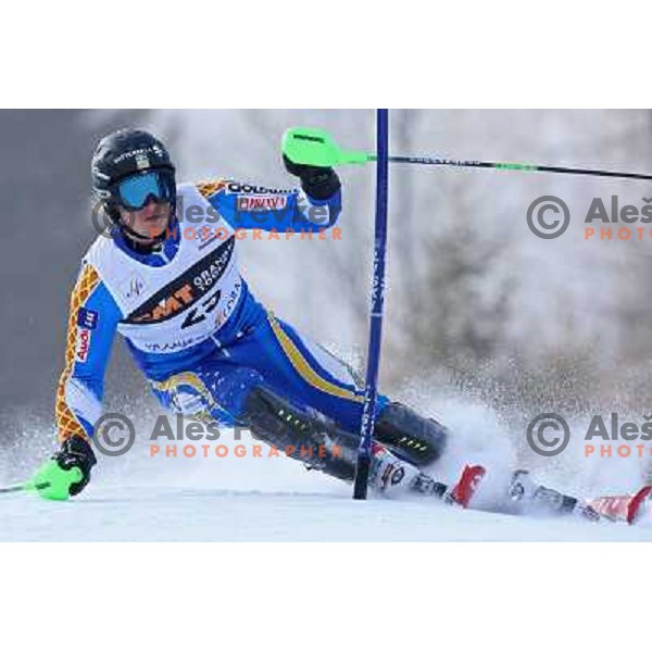 Jens Byggmark (SWE) during first run of Audi FIS World Cup Slalom,Pokal Vitranc, Kranjska gora, Slovenia 1.03.2009 