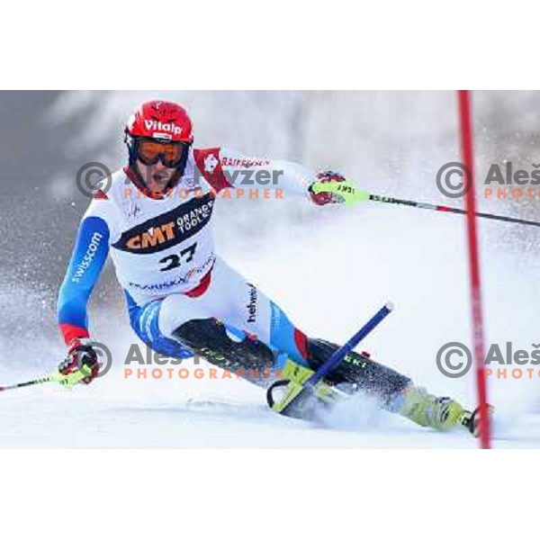 Marc Gini (SUI) during first run of Audi FIS World Cup Slalom,Pokal Vitranc, Kranjska gora, Slovenia 1.03.2009 